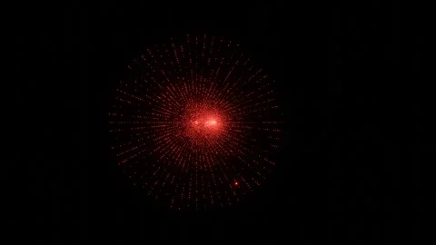 Endless forward movement through rotating red particles on black background. 3d  Stock-Footage 312204138