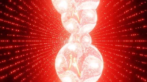 Endless forward movement through rotating red particles on black background. 3d  Stock Footage 312204173