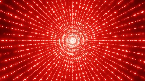 Endless forward movement through rotating red particles on black background. 3d  Stock Footage 312204178