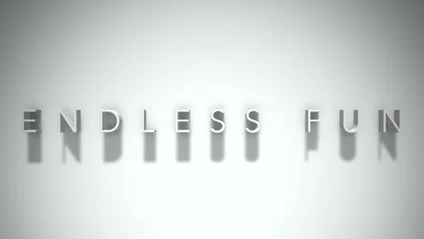 Endless fun 3D title animation with shadows on a white background Stock Footage 297205405