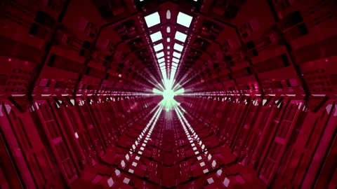 Endless Futuristic Sci Fi tunnel. Stock Footage 85771290
