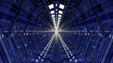 Endless Futuristic Sci Fi tunnel. Stock Footage 85771354