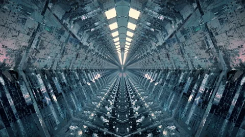 Endless Futuristic Sci Fi tunnel. Video stock 85807137