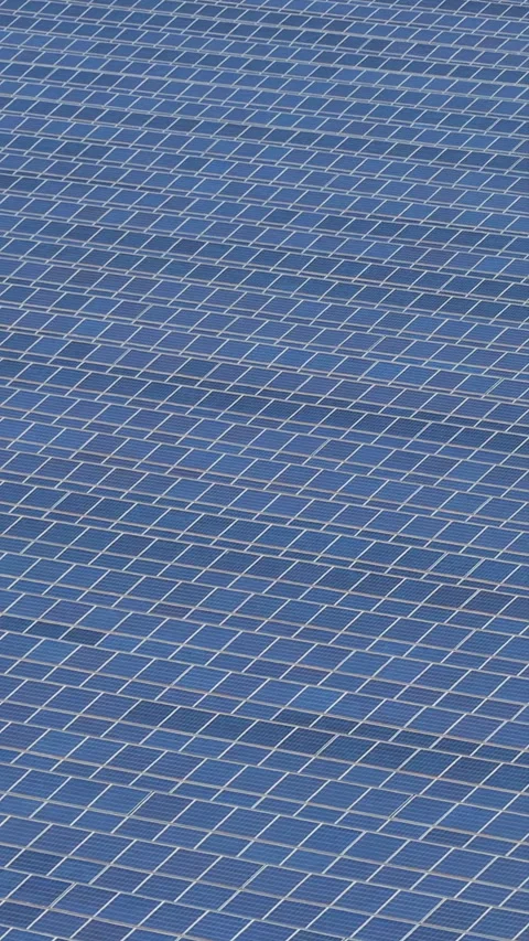 Endless Geometric Rows Of Blue Solar Cells Filling The Entire Frame Under H.. Stock Footage 338991794