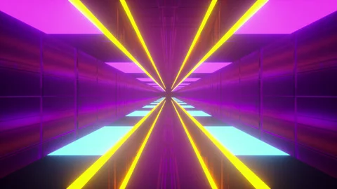 Endless Glowing Futuristic Tunnel Loop Stock Footage 306805407