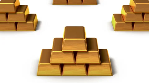 Endless Gold bars vertigo effect Stock Footage 27679141