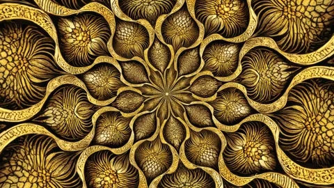 Endless gold modern ornament pattern shapes loop 스톡 동영상 325330598