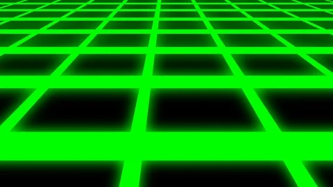 Endless Green Glowing Horizontal Grid Retro Abstract Motion Background Loop Video stock 87709435
