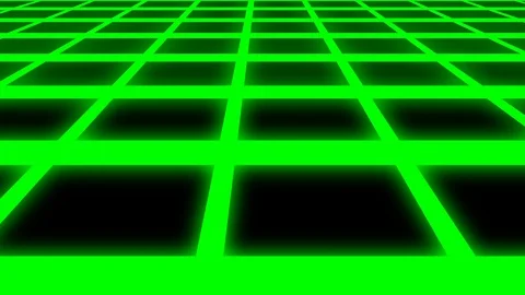 Endless Green Glowing Horizontal Grid Retro Abstract Motion Background Loop Slow Stock Footage 87709582
