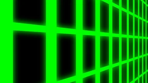 Endless Green Glowing Vertical Grid Retro Abstract Motion Background Loop Stock Footage 87709274