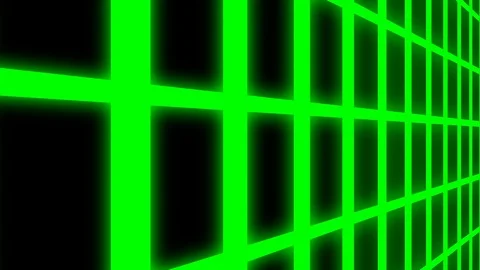 Endless Green Glowing Vertical Grid Retro Abstract Motion Background Loop Slow Stock Footage 87709367