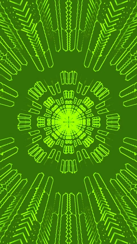 Endless green tunnel visuals for relaxation and meditation experience Stock Footage 321571135