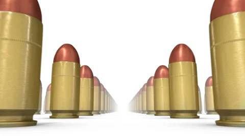 Endless Handgun Bullets low angle loop Stock Footage 32936756