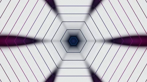 Endless Hexagon Tunnel Flight Background Seamless Loop Stock Footage 341777034