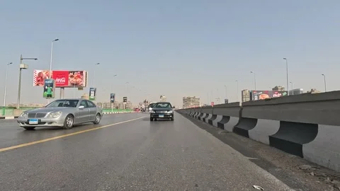 Endless Highway Drive on Cairo Ring Road Observing the Rhythm of Cairo Roads Stock-Footage 329835572