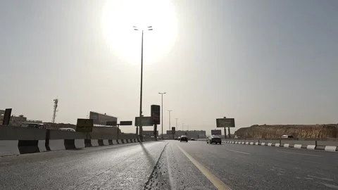 Endless Highway Journey Across Cairo Ring Road Observing Cairo Traffic Patterns Stock Footage 329828477
