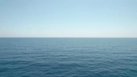 The endless horizon below us, only the blue depths. Stock Footage 158736569