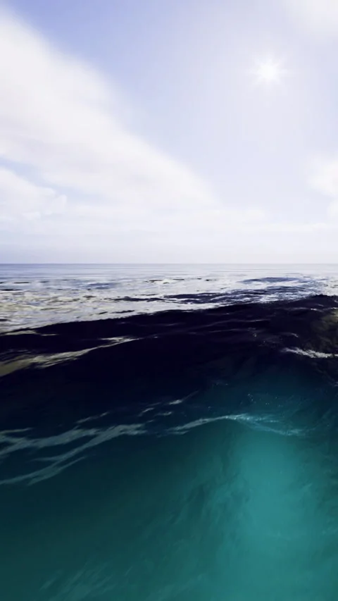 Endless horizon reflects magic of sky and sea in tranquil waters Stock Footage 331834728