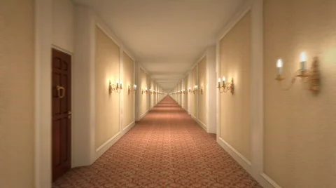 Endless Hotel Corridor Stock Footage 397348