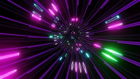 Endless hyper jump on the sparkling tunnel Video stock 169689786