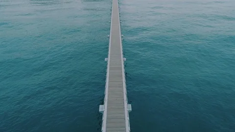 Endless infinity pier or bridge in open water Video stock 102306137