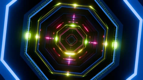 Endless kaleidoscopic loop creating vibrant energy for music events Stock Footage 293774529