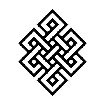 Endless knot - black vector symbol Stock Illustration