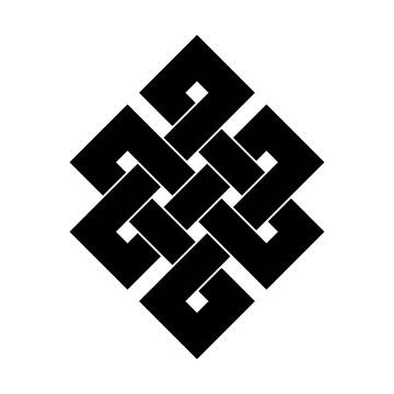 Endless knot - black vector symbol Stock Illustration