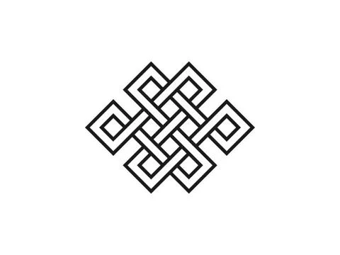 Endless knot, symbolism icon. Vector illustration, flat design. Illustrazione stock
