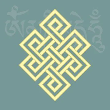Endless knot,one of eight auspicious buddhist religious symbols, vector illus Illustrazione stock