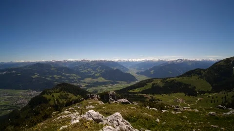 Endless landscape of Tyrolean Alps in Austria Stock Footage 145810037