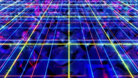 Endless Laser Light Grid Loop Video stock 165127138