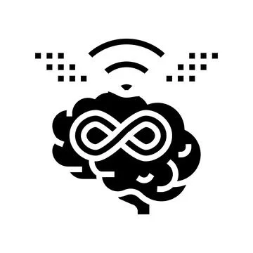 Endless learning glyph icon vector illustration Illustrazione stock