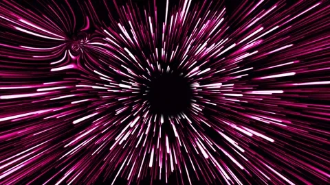 Endless light speed. Blazing neon rays fly through the corridor of the unive Stock Footage 281079726