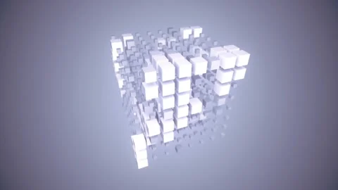 Endless loop animation of square blocks. Digital background. 3d rendering HD Stock-Footage 247441347
