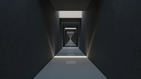 Endless loop of the camera flying through the ventilation shaft. 3d render Video stock 196935093
