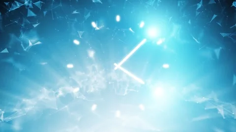 Endless loop digital tech time clock cyberspace animation Stock Footage 338406201