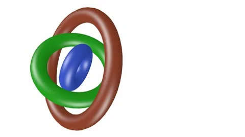 Endless loop, each is ring rotating in different dimension Stock Footage 10604131