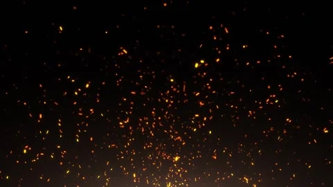 Endless loop fire sparks on black background Stock Footage 337661235
