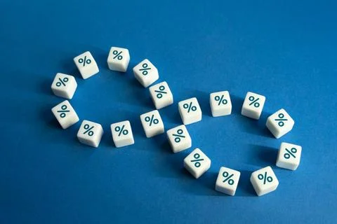 An endless loop of interest and debt. Discounts and promotions. Bad financ... Stock Photos