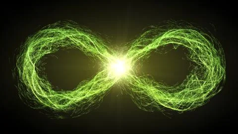 Endless loop of moving energy particles Illustrazione stock