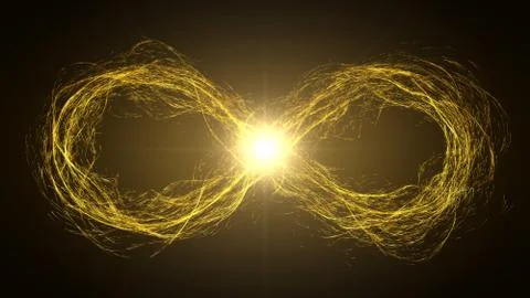 Endless loop of moving energy particles 스톡 일러스트