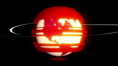 An endless loop of a spinning globe with animated stripes. Stock Footage 263722616