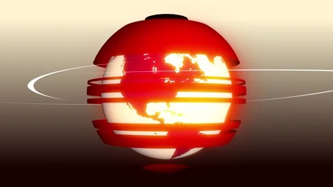 An endless loop of a spinning globe with animated stripes. Stock Footage 263722617