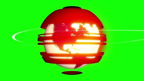 An endless loop of a spinning globe with animated stripes. Stock Footage 263722619