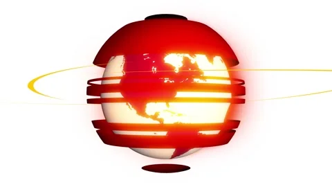 An endless loop of a spinning globe with animated stripes. Stock Footage 263722623