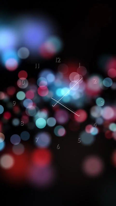 Endless loop time clock colorful bokeh circle vertical animation Stock Footage 339713225