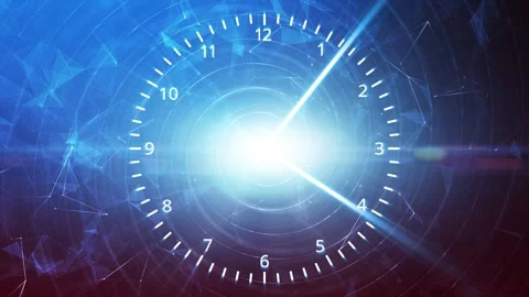Endless loop time clock digital tech background Video stock 337852676