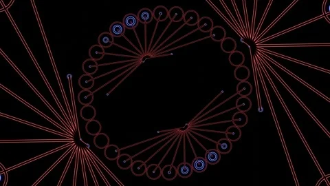 Endless looping neon pattern of spheres and lines VJ Loop Stock-Footage 271151276