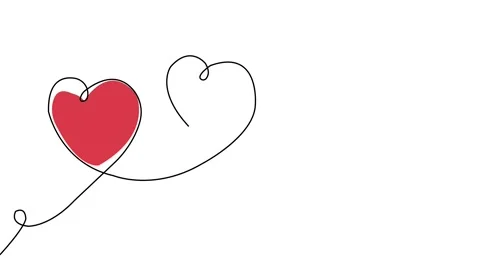 Endless Love – Continuous Line Valentine Animation | Minimal Romantic Clip Stock Footage 310416820